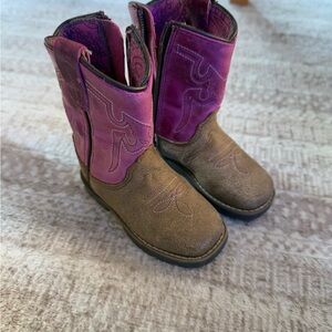 Shyanne Toddler Girls’ Pink and Brown Western Boots